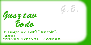 gusztav bodo business card